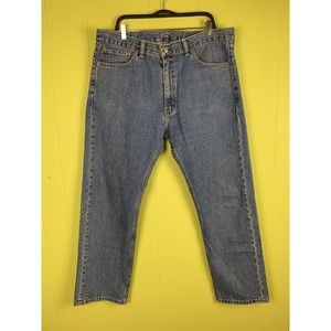 Levis 505 Regular Fit Jeans Mens 40X32 Blue Medium Wash Denim
